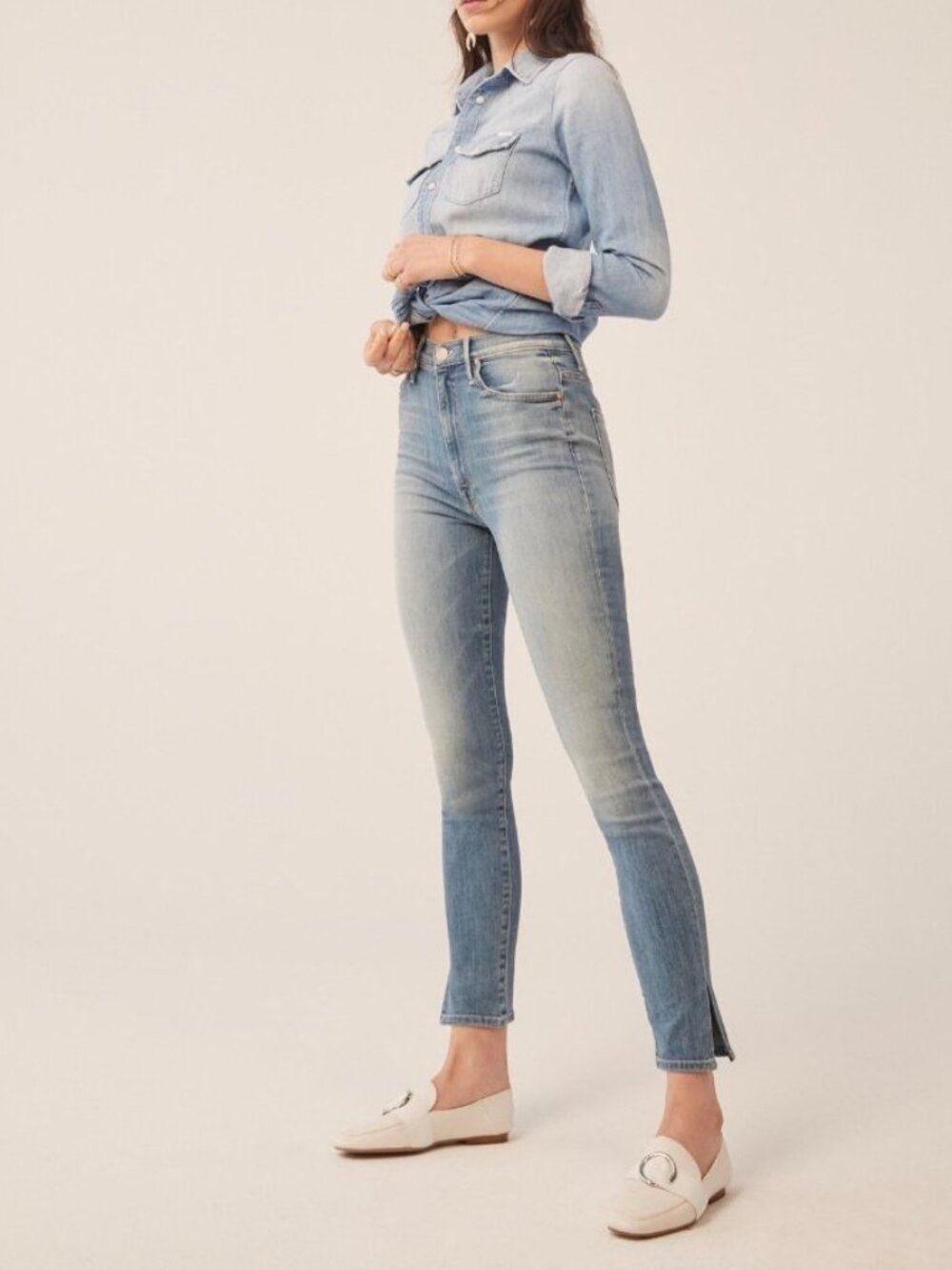 ✨ MOTHER Denim The Swooner Ankle Slice Jeans in Lemonade & Lies [$310] | SIZE 29